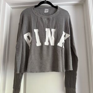 PINK Victoria's Secret Gray Sweatshirt with White Logo